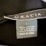 Gracia  Women's Wrap Midi‎ Black Solid Stretch Cowl Neck Size Large Goth Bodycon Photo 3