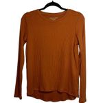 American Eagle Soft & Sexy Plush Rust Orange Ribbed Long Sleeve Tee Photo 0