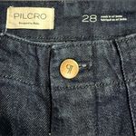 Pilcro  Anthropologie Dark Wash‎ Utility Jeans Size 28 Patch Pockets Raw Hem Photo 2