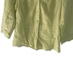 Carole Little Vintage 90s Women's Size Medium Neon Light Green Linen Blouse‎ Photo 2