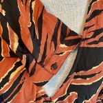 BP Womens Brown Burnout Tiger Stripe V Neck Surplice Wrap Crop Top Size 3X NWT Photo 2