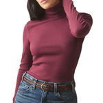 NWOT American Giant Women’s Luxe Rib Turtleneck Zinfandel Size XL Purple Photo 0