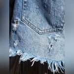 ZARA TRF Butterfly 🦋 Embroidered Distressed MOM FIT DENIM Shorts Photo 10