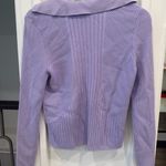 White House | Black Market Lavender Ribbed Button Front Cardigan Size M Photo 3
