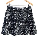 J.Crew Blurred Ikat Pleated Mini Skirt in Black White‎ Zipper Back, Size 4 Photo 9