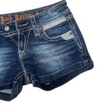 Rock Revival “Alanis” Denim Shorts Sz 28 Distressed Cuffed Hem Photo 1