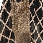 YA Los Angeles  black and animal print high low tank blouse size large Photo 5