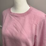Nordstrom 100% Cashmere Long Sleeve Crewneck Knit Sweater Light Pink Medium Photo 5