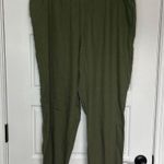 Old Navy High-Rise Straight Pants Womens Size XL Green Linen Rayon Comfort Waist Photo 1