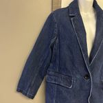 Abercrombie & Fitch  Dark Wash Boxy Long Sleeve Jean Blazer Jacket Button Medium Photo 2