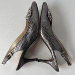 Adrienne Vittadini Surya Slingback Shoes Sz 6M Snake Skin Crystals Pewter Glam Photo 6