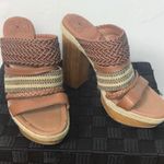 Lucky Brand  Woven Leather Open Toe Platform Heels Photo 1