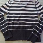Jones New York Sport Womens Sweater Zip Up Front Black White Striped PM Size undefined Photo 6