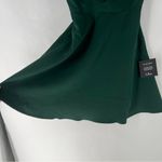 Lulus Divine Darling Hunter Green Ruffled V-Neck Skater Dress NWT Size XS Photo 6