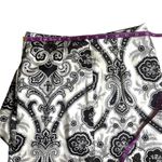 Caroline Constas Koren Mini Skirt Black White Paisley 100% Silk Wrap Skirt Sz XS Photo 8