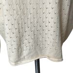 Vince  Ivory Pointelle Wool Cashmere Boatneck Drop Sleeve Sweater, Sz S Photo 15