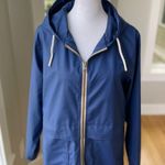 Weatherproof  Vintage Navy Blue Raincoat Utility Coat Rope Detail Size Small Photo 8