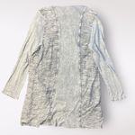 XCVI  Gray Open Front Cardigan‎ Textured Pockets Long Sleeve Size L Photo 2