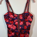 Free People Red Purple Pink Floral Tank Top 12 Photo 0