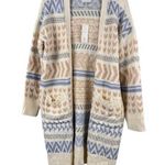 Pink Rose  Women's Long Sleeve Geometric Cardigan Sweater Size L Photo 0