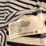 A New Day Linen Blend Petal Sleeve Striped Ruffle Top White Black Medium Photo 3