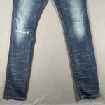 True Religion Womens 27 Halle Mid Rise Super Skinny Distressed Denim Jeans Photo 1
