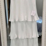 Lulus Maxi Dress White Tiered Size Medium New With Tags Photo 3