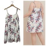 Torrid  Mini Gauze Smocked Waist Dress - Floral White - 2 Photo 2