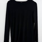 Norma Kamali Shirt Womens Small Black Long Sleeve Crewneck Stretch Jersey Top Photo 0
