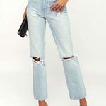 ROLLA’S Original Straight Light Wash High Rise Distressed Cropped Jeans. Size 30 Blue Photo 0