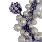 90s Boutique Faux Pearl Chunky Bracelet Charm Maximalist Statement White Photo 1