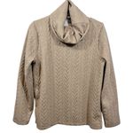 J.Crew Cable Knit Cowl Neck Top Tan Size Medium Preppy Neutral Minimalist Cozy Photo 0