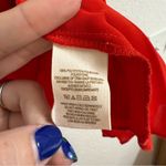 Free People  Red Ribbons Camisole Pleated Flowy Semi Sheer Size M Photo 3