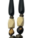 Bohemian Chunky Beaded Pendant Necklace Neutral Earthy‎ Hippie Statement Jewelry Photo 0