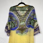 CAbi  Yellow Purple Silk Tunic Sheer Womens XS Swim Coverup Beachy Vacation Wear Photo 7