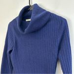 Alice + Olivia Blue Wool/Cashmere Midi Sweater Turtleneck Sheath Dress Size XS Photo 4