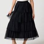 J.Crew NWT Black Tulle Tiere Skirt , Small Photo 0