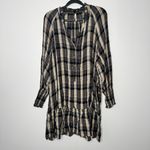 Free People  Red Moon Plaid Mini Dress in a neutral combo color size XS Photo 1