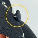 Betsey Johnson  Cropped Blouse Black Circle Pattern‎ Tie Front Rayon Size Medium Photo 8