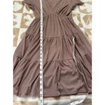 Olivia Rae  Ribbed Tiered Dress V-Neck‎ Short Sleeve Casual Brown Size Small Photo 7