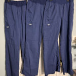 Cherokee Lot Of 3 Pair Workwear Blue 4 Pocket Stretch Pull-on Cargo Scrubs, XS Photo 0
