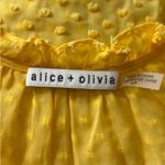 Alice + Olivia  Yellow Boho Short Swiss Dot Sleeve Julius Ruffle Sleeve Blouse S Photo 1