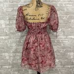 Francesca’s Mi ami Jadey Puff Sleeve Floral Mini Dress Pink Size XS Photo 4