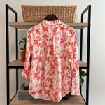 Talbots NWT Light Weight Printed Poplin Career Button Up Vacation Blouse Top, S Photo 5