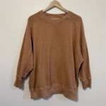 Aerie  Down To Earth Crewneck Sweatshirt Size Large Tan Sweater Oversized Photo 1