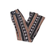 No Boundaries  Womens Pants M 7/9 Black Orange Geometric Print Flare Bell Bottom Photo 4