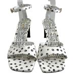 Nicholas Kirkwood MAEVA Ankle Strap Sandals in White & Black Doodle Print Size 9.5 Photo 6