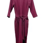 Madewell Sloan Belted Cropped Jumpsuit Cranberry Maroon Crepe Women’s Size 0 Photo 3