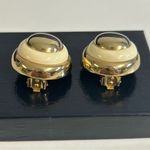 Lanvin Paris Vintage Button Gold and Cream Clip Earrings Photo 1