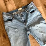 Hatch Jeans Maternity Size 30 Light Blue Distressed Raw Hem Comfort Casual Photo 2